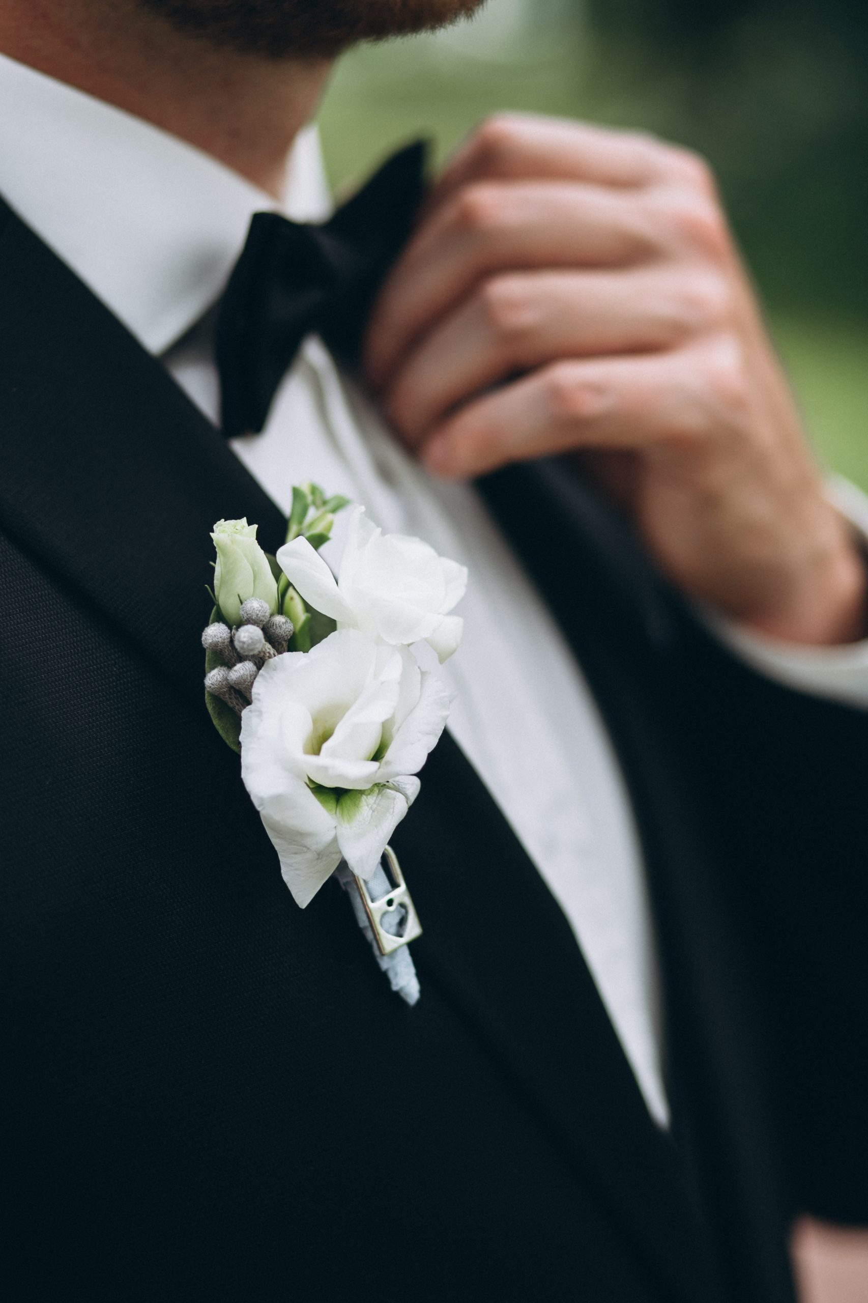 Close up groom's suit Close up groom's suit